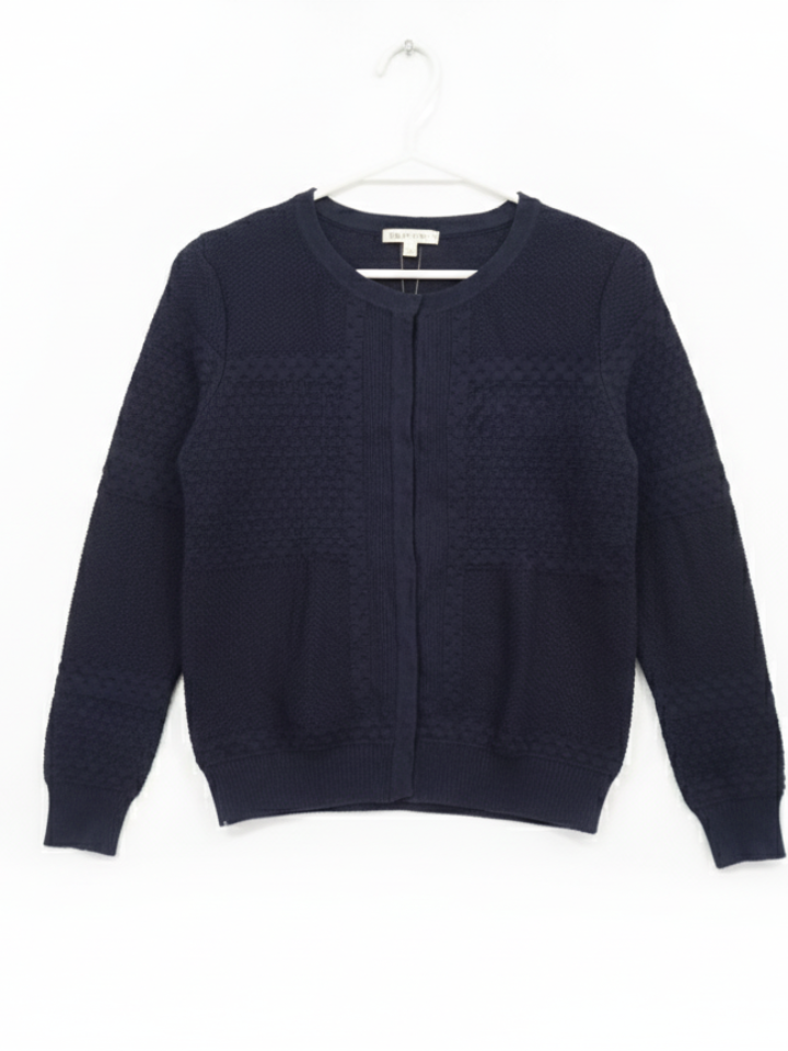 Cozy Navy Textured Knit Winter Top - S Size-1 - MeriKart