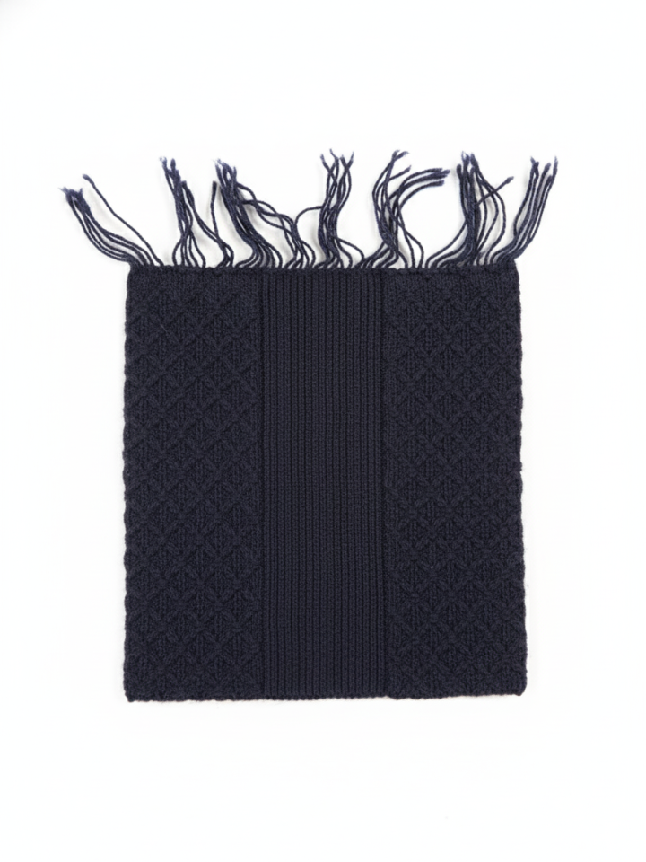 Cozy Navy Textured Knit Winter Top - S Size-2 - MeriKart