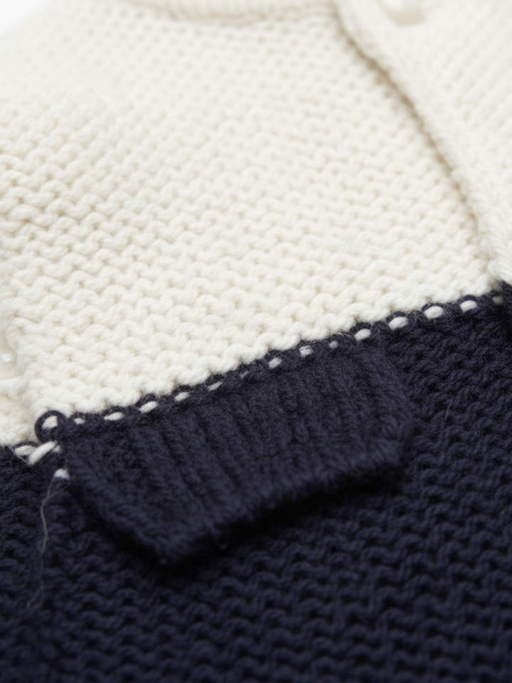 Cozy Two-Tone Baby Sweater (5-6 Years)-2 - MeriKart