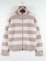 L-Size Women's Striped Winter Zipper Jacket-1 - MeriKart