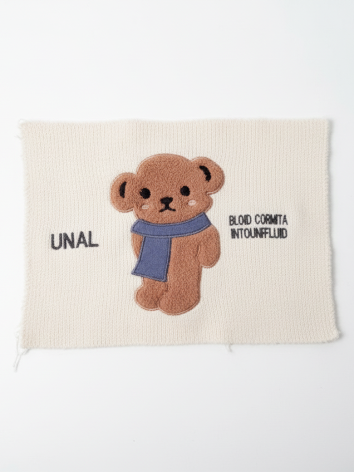 Oversized XXL Cream Ivory Teddy Bear Graphic Knit Sweater-2 - MeriKart