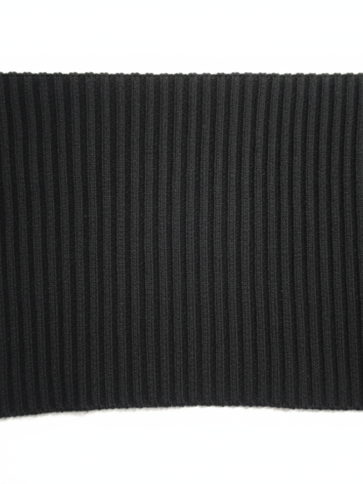 S Size Women's Black Ribbed Mock Neck Sweater-2 - MeriKart