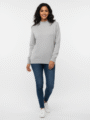 Soft Heathered Light Grey Crewneck Sweater for Women-1 - MeriKart