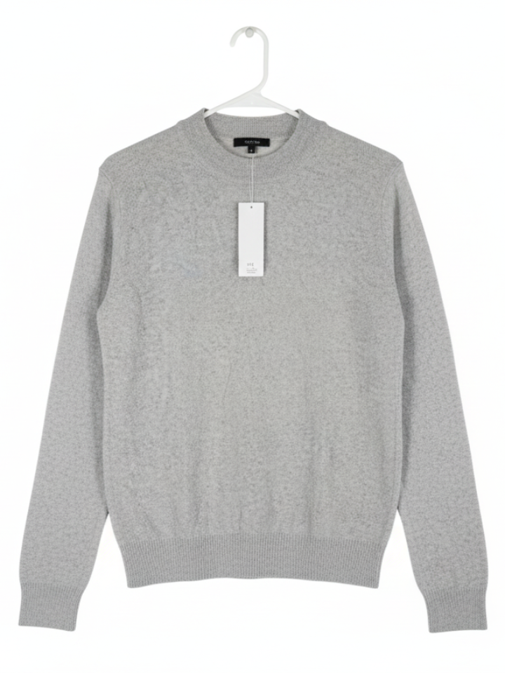 Soft Heathered Light Grey Crewneck Sweater for Women - MeriKart