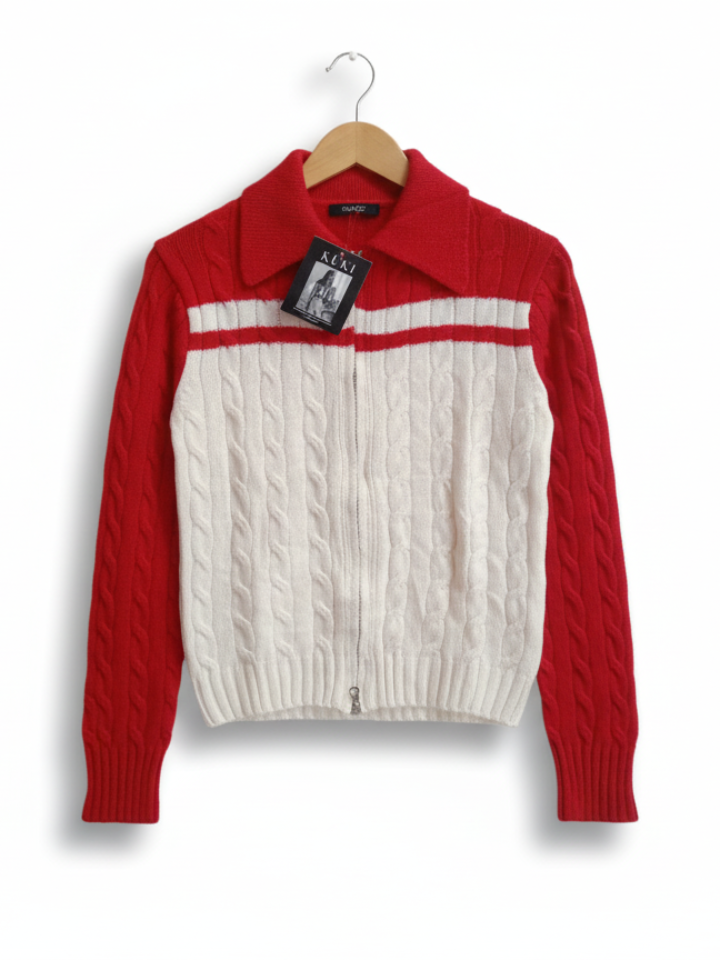 Women's Cable Knit Zipper Jacket-1 - MeriKart